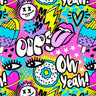 Printed Spandex Pop Life Graffiti Mix