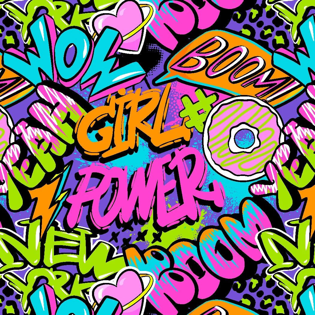 Printed Spandex Pop Life Graffiti Mix