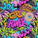 Printed Spandex Pop Life Graffiti Mix