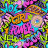Printed Spandex Pop Life Graffiti Mix