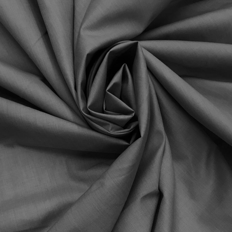 Black Poly Cotton Broadcloth Fabric - Black, 59/60" Width