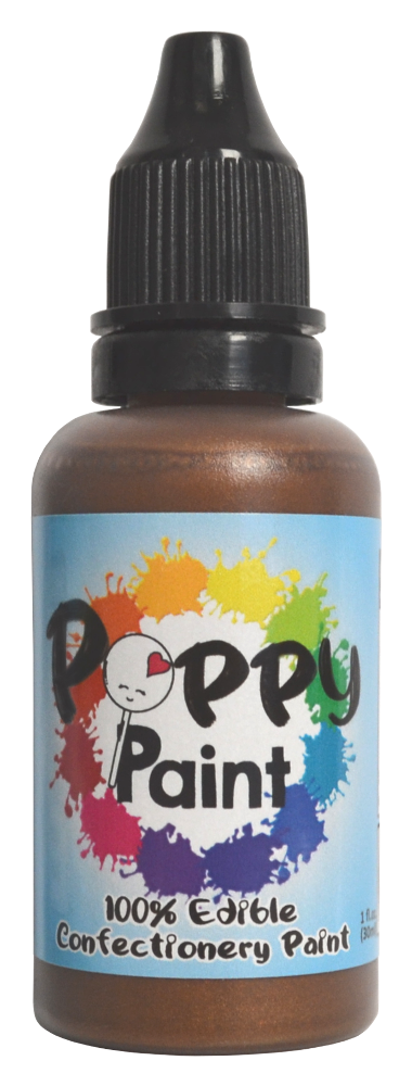 Poppy Paint Bronze – FDA Approved Edible Confectionery Paint for Chocolate & Desserts