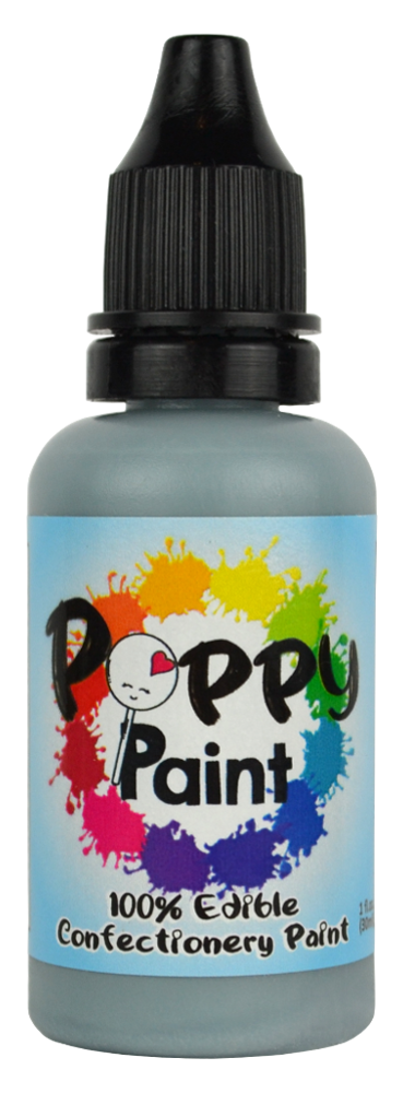 Poppy Paint Gray FDA Approved Edible Confectionery Paint for Cookies, Fondant & Chocolate