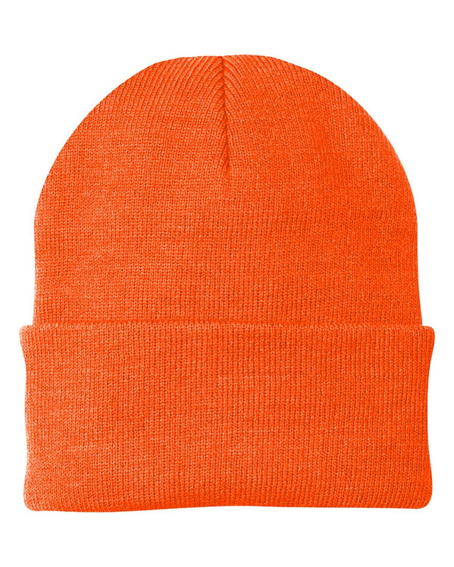 Beanies Acrylic Fabric - Orange, 3-Inch Folding Cuff (1 Piece)