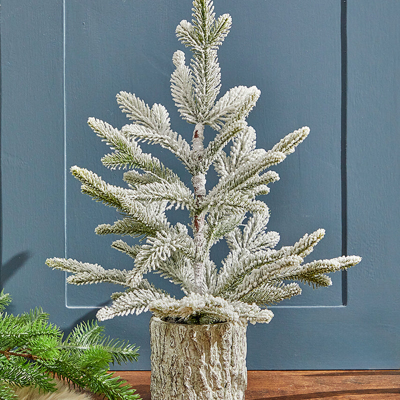 18" Potted Noble Fir Tree with Snow