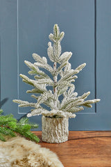 18" Potted Noble Fir Tree with Snow