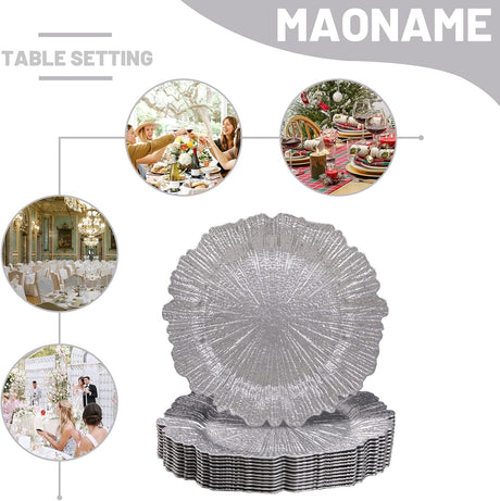 Acrylic Charger Plate 13 Inch Silver Reef