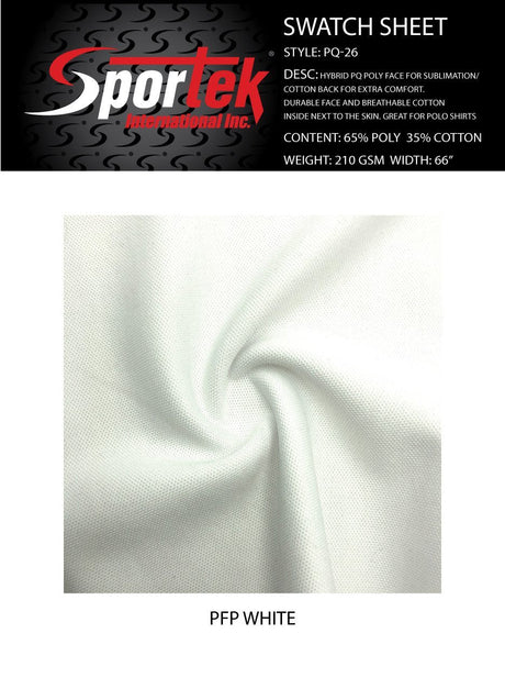 Stretch Mesh Sublimation White Cotton-Back Performance Fabric