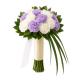 Purple White Carnations Bridesmaids Bouquets 3 Sets Fresh Flowers 43 Stems Each