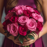 Dark Pink Light Pink Roses Bridesmaids 6 Bouquets With 28 Stems Each