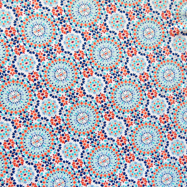 Swim Knit Nylon Spandex Preppy Mosaic Print