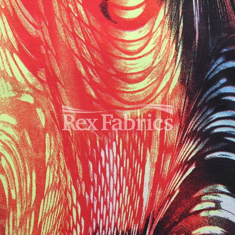 Pressure Nylon Spandex Fabric - Multicolor Textured Print, 4-Way Stretch, 58/60" Width (1 Yard)
