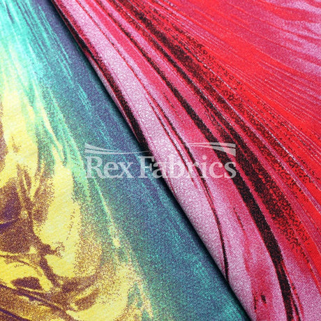 Pressure Nylon Spandex Fabric - Multicolor Textured Print, 4-Way Stretch, 58/60" Width (1 Yard)