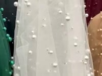 1 Yard Pearl Tulle Fabric Soft Sheer Mesh 58 Inch Width for Bridal Gowns