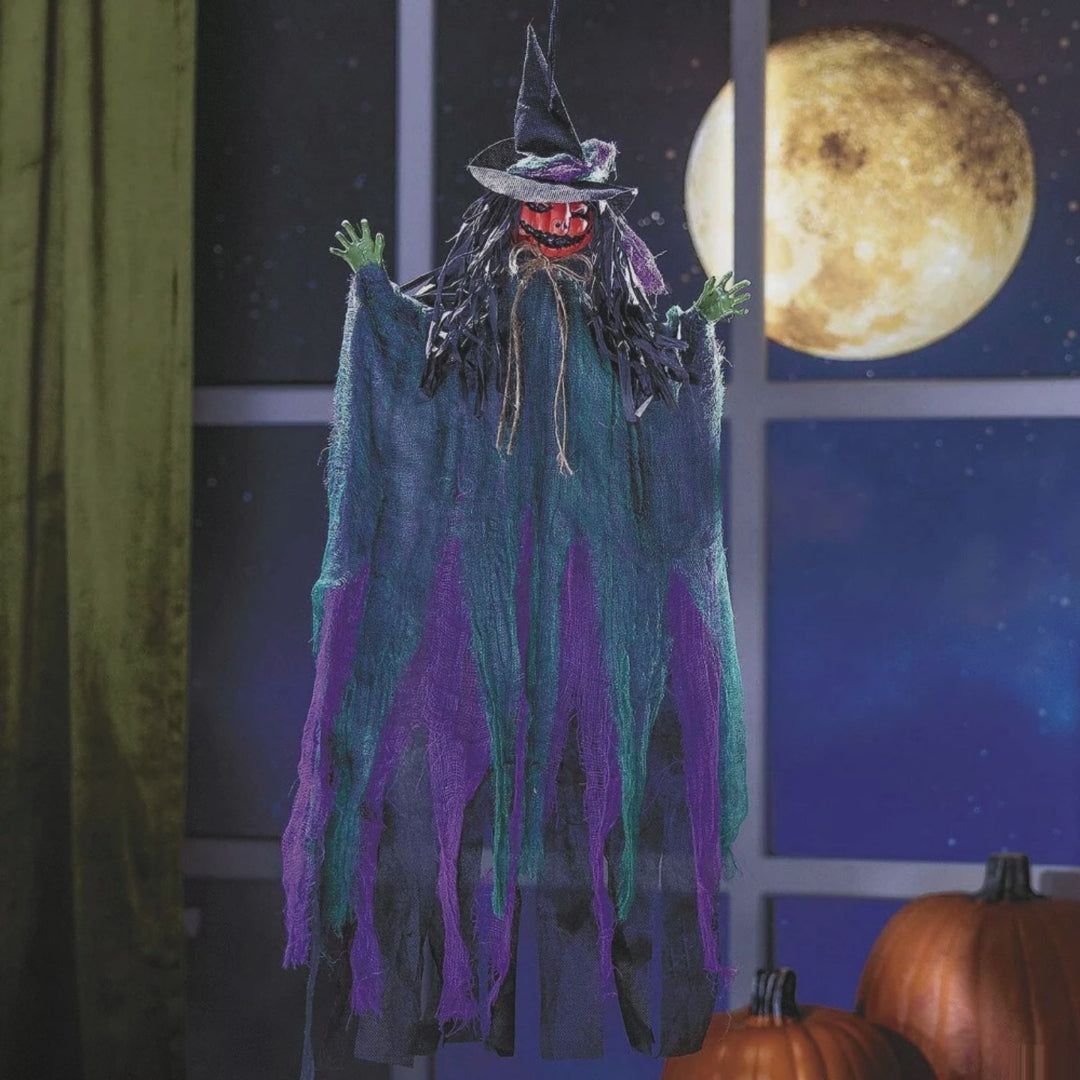 27 1/2" Hanging Pumpkinhead Scarecrow with Hat