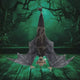 46" Menacing Hanging Bat Prop LED Eyes, Screeching Sounds, Moving Wings, Battery Operated Halloween Decor