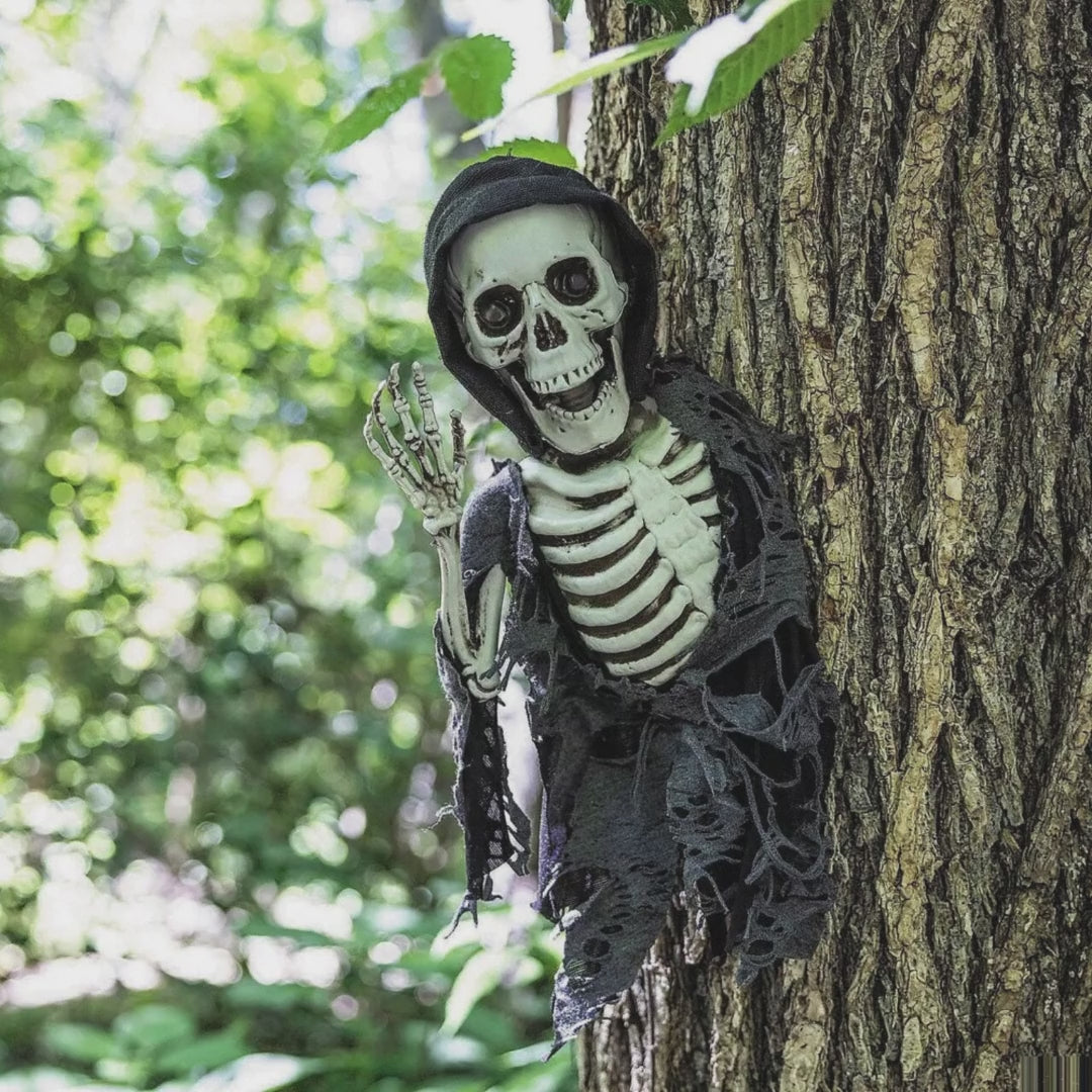 15 3/4" Hanging Waving Skeleton Reaper Creeper Halloween Decoration