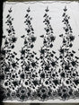 Princess Glitter 3D Floral Design Lace Polyester Fabric - Double Scallop, Mesh Lace, 54" Width (1 Yard)