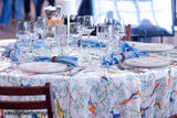 Round Faux Linen Tablecloth 132" Arboreal
