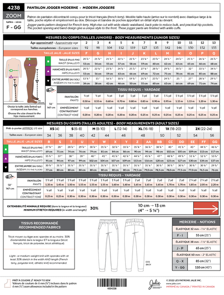 Sewing Pattern Zoom Modern Jogger by Jalie