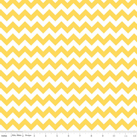 Cotton Lycra Knit Small Chevron Yellow and White by Riley Blake Designs
