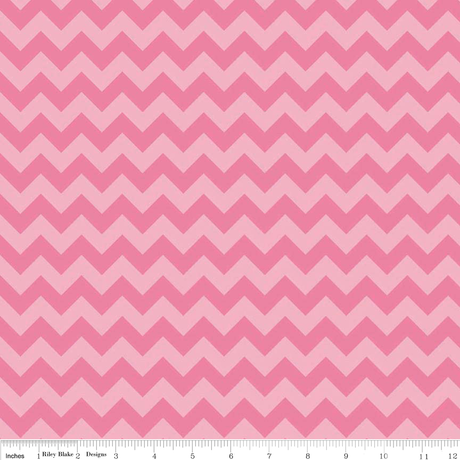 Cotton Lycra Knit Fabric Small Chevron Hot Pink Tonal
