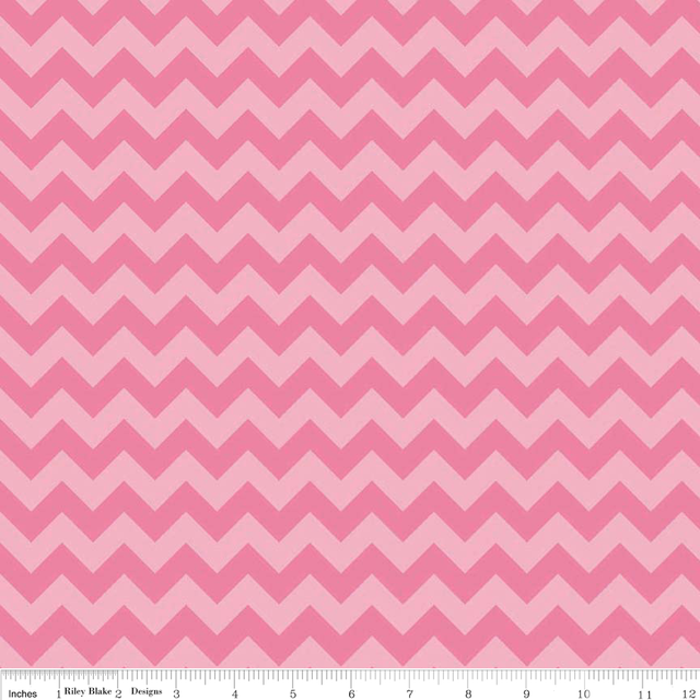Cotton Lycra Knit Fabric Small Chevron Hot Pink Tonal