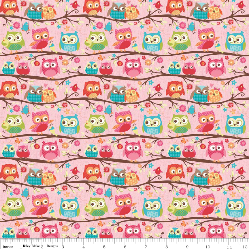 Cotton Lycra Knit Happy Flappers Pink by Riley Blake