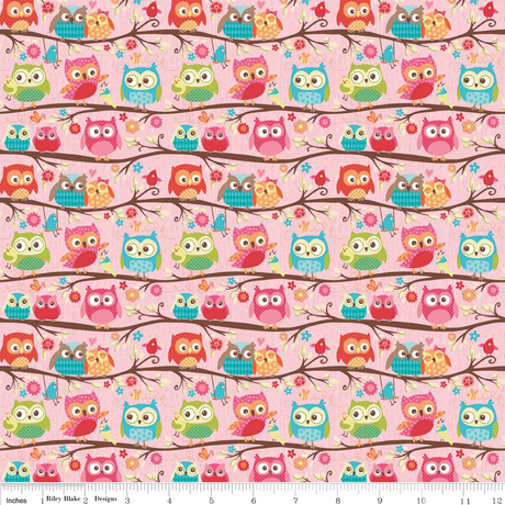 Cotton Lycra Knit Happy Flappers Pink by Riley Blake