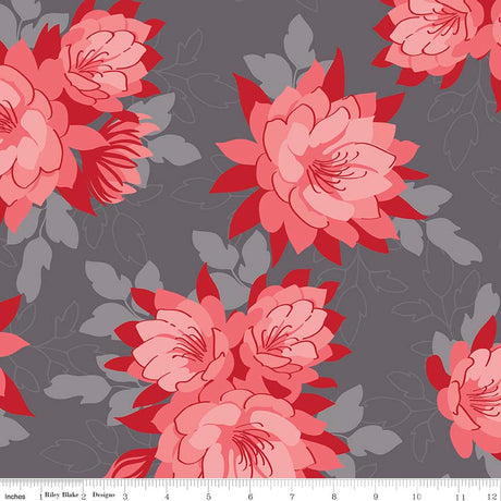 Cotton Lycra Jersey Knit Desert Bloom Main Gray