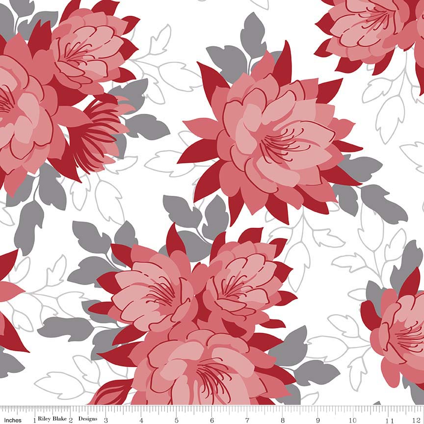 Cotton Lycra Jersey Knit Desert Bloom Red by Riley Blake Designs