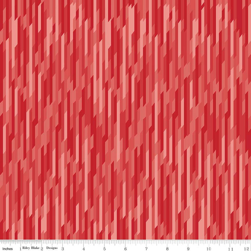 Cotton Lycra Jersey Knit Desert Bloom Stripe Red by Riley Blake