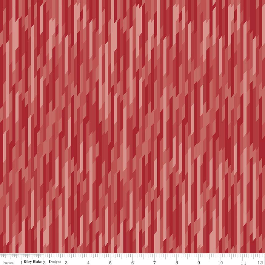 Cotton Lycra Jersey Knit Desert Bloom Stripe Red by Riley Blake