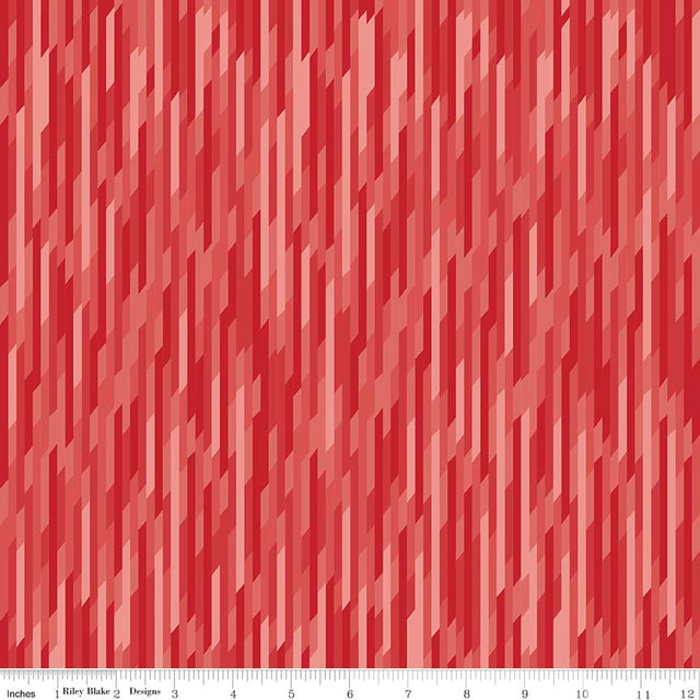 Cotton Lycra Jersey Knit Desert Bloom Stripe Red by Riley Blake