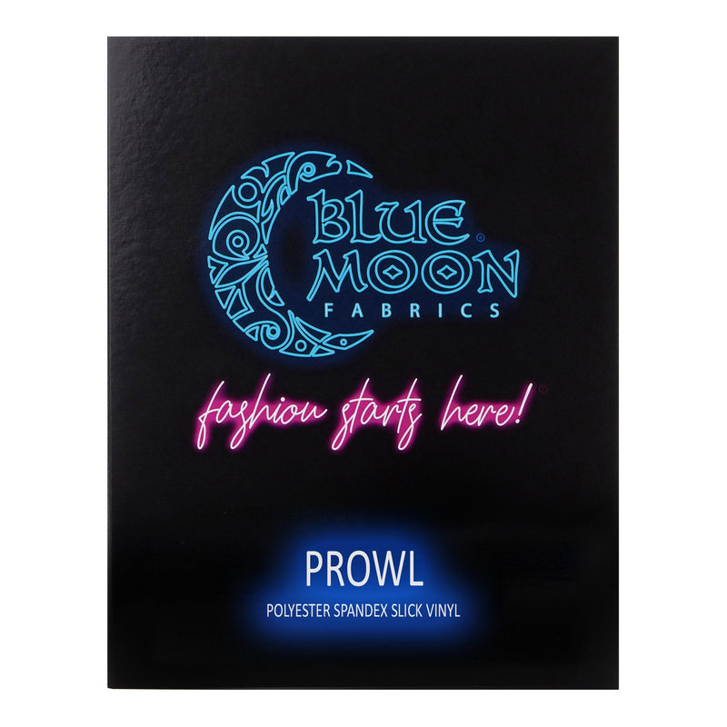 Prowl Polyester Spandex Slick Vinyl Fabric - 12 Color Swatch Card, 4-Way Stretch, Care Instructions Included (1 Card)