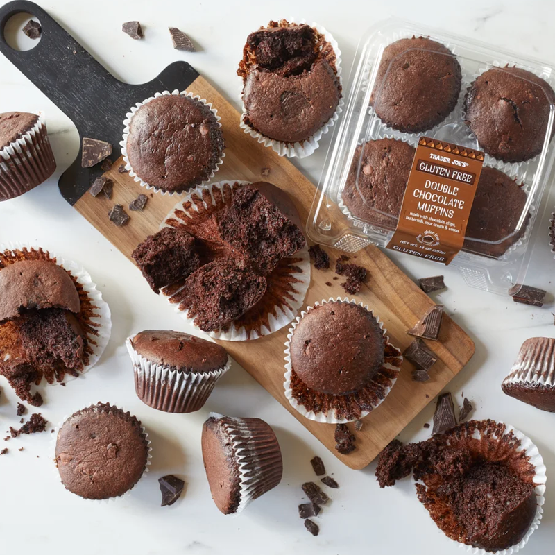 Traders Joe's  Gluten Free Double Chocolate Muffins 14 Oz