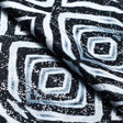 Psychedelic Fur Polyester Spandex Fabric - Black And White Tribal Print, 58/60" Width (1 Yard)