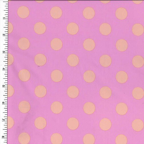 Printed Spandex Orange-Pink Dot Tricot