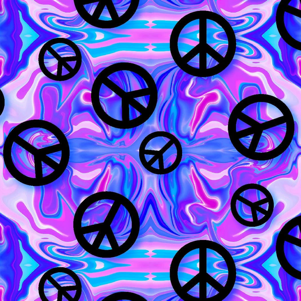 Printed Spandex Psychedelic Peace Tie-Dye