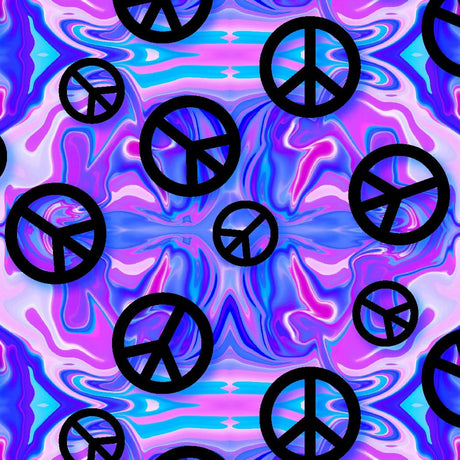 Printed Spandex Psychedelic Peace Tie-Dye
