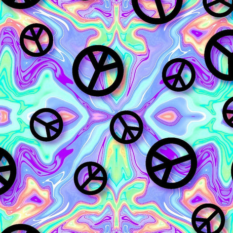 Printed Spandex Psychedelic Peace Tie-Dye