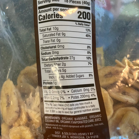 Chips de plátano orgánicos 16 oz