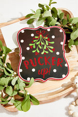 10.5 Inch x 9 Inch Glitter Pucker Up Sign