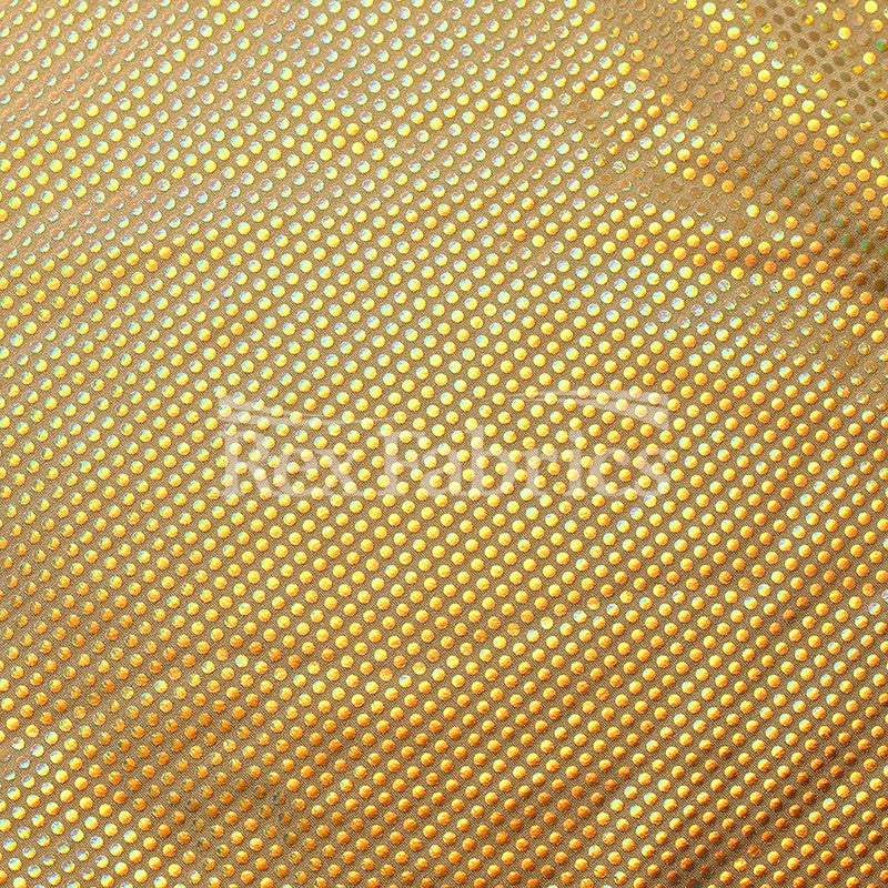 Pulse Holo Nylon Spandex Fabric - Gold/Black, Gold/Gold, Silver/Black, Silver/White Polka Dots, 58/60" Width, 210 GSM (1 Yard)