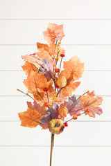 28" Fall Leaves Pumpkin Spray