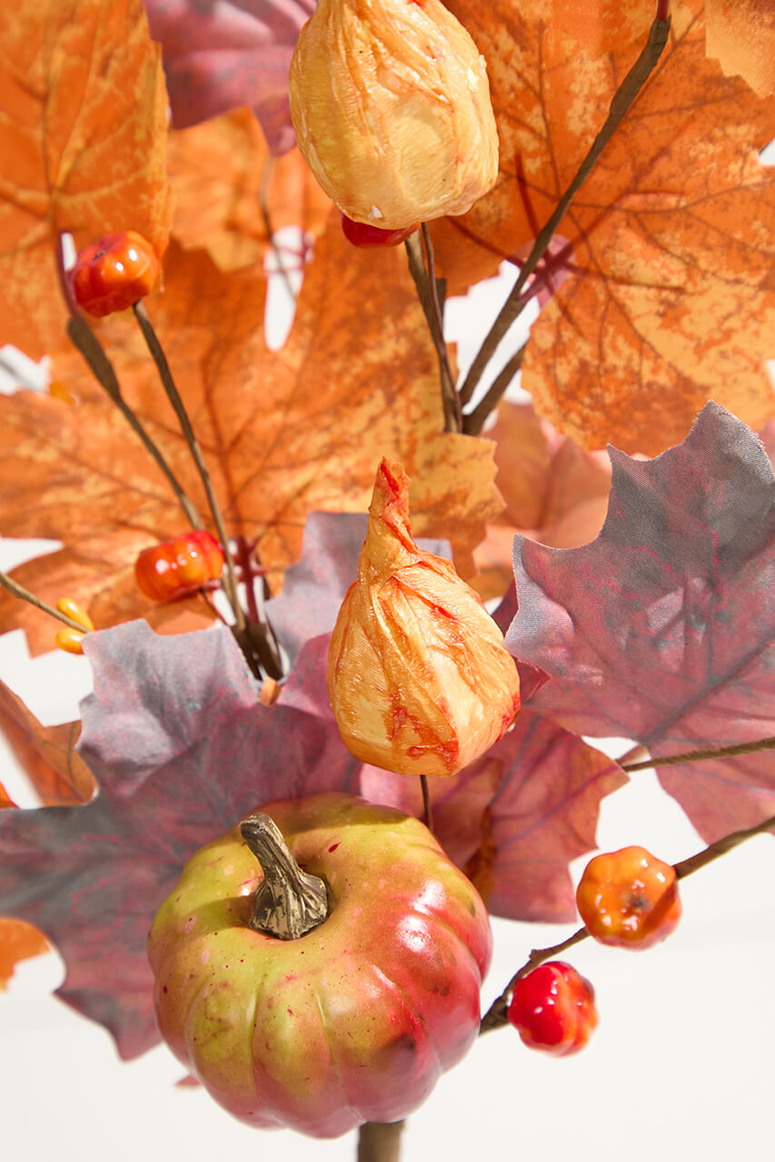 28" Fall Leaves Pumpkin Spray