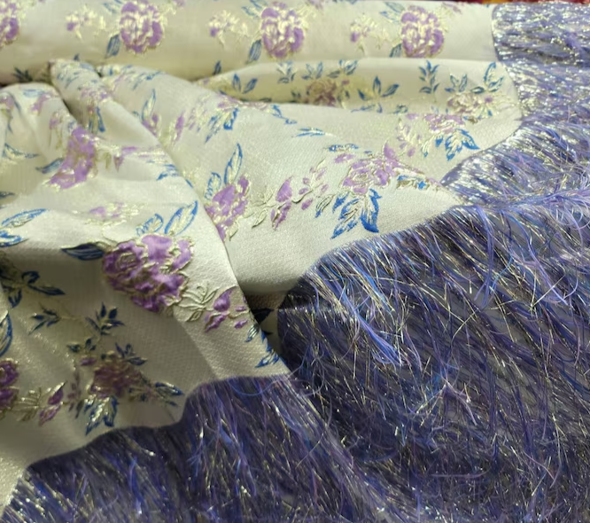 Metallic Brocade Jacquard Lavender Gold