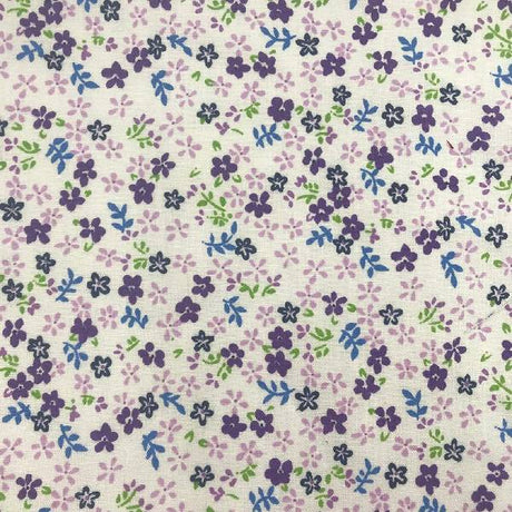 Mini Daisy Floral Poly Cotton Fabric - Fuchsia, Purple, Red, Royal Blue, Mini Daisy Print, 58/60" Width