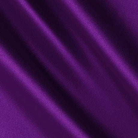Purple Satin Charmeuse Fabric - Purple, Smooth Finish, 60" Width