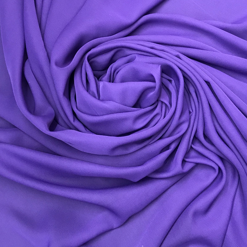 Purple Chiffon Polyester Fabric - Purple, Sheer, 59"-60" Width (1 Yard)